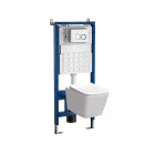 Roya Tinos 83W fali WC szett, falba építhető wc tartállyal, nyomólappal, wc ülőkével