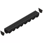 3 m-es PP EASY 3 vízelvezető folyóka LN100 Hext.100 rács PP A15 kiegészítővel 3000x125x100