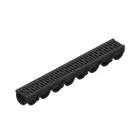 3 m-es PP EASY 3 vízelvezető folyóka LN100 Hext.100 rács PP A15 kiegészítővel 3000x125x100