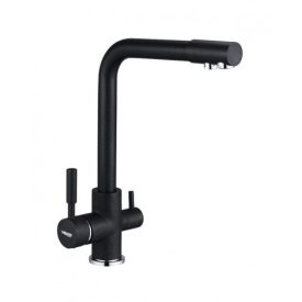   Zegor fekete álló egykaros kerámiabetétes kombinált mosogató csaptelep SAF18-A092KB