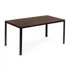 6 személyes kerti asztal 156x78 cm polywood barna