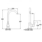 Zegor króm álló egykaros kerámiabetétes mosogató csaptelep íves kifolyócsővel SAP4-A090