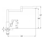 Zegor króm álló egykaros kerámiabetétes mosogató csaptelep állítható 42 cm kifolyócsővel SAP4-C090