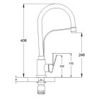 Zegor fekete álló egykaros kerámiabetétes mosogató csaptelep flexibilis fixálható kifolyócsővel SAP4-D090