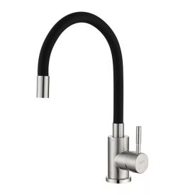   Zegor inox álló egykaros kerámiabetétes mosogató csaptelep fekete flexibilis kifolyócsővel SAP4-F090KB