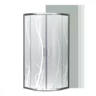 Spirit Bamboo 80x80 cm íves tolóajtós zuhanykabin 5 mm biztonsági üveggel tálca nélkül, króm kerettel, 180 cm magas