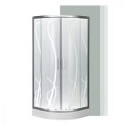 Spirit Bamboo 80x80 cm íves tolóajtós zuhanykabin 5 mm biztonsági üveggel zuhanytálcával, króm kerettel, 180 cm magas