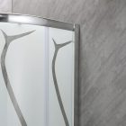 Spirit Bamboo 80x80 cm íves tolóajtós zuhanykabin 5 mm biztonsági üveggel zuhanytálcával, króm kerettel, 180 cm magas