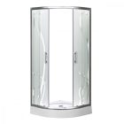 Spirit Bamboo 80x80 cm íves tolóajtós zuhanykabin 5 mm biztonsági üveggel zuhanytálcával, króm kerettel, 180 cm magas