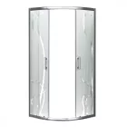 Spirit Bamboo 80x80 cm íves tolóajtós zuhanykabin 5 mm biztonsági üveggel tálca nélkül, króm kerettel, 180 cm magas