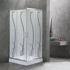 Spirit Bamboo 90x90 cm két tolóajtós szögletes zuhanykabin, 5 mm üveggel, zuhanytálcával, króm