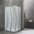 Spirit Bamboo 90x90 cm két tolóajtós szögletes zuhanykabin 5 mm üveggel, zuhanytálca nélkül, króm