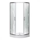 Spirit Bamboo 90x90 cm íves tolóajtós zuhanykabin 5 mm biztonsági üveggel zuhanytálcával, króm kerettel, 180 cm magas