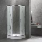 Spirit Bamboo 90x90 cm íves tolóajtós zuhanykabin 5 mm biztonsági üveggel zuhanytálcával, króm kerettel, 180 cm magas