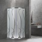 Spirit Bamboo 90x90 cm íves tolóajtós zuhanykabin 5 mm biztonsági üveggel tálca nélkül, króm kerettel, 180 cm magas