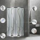 Spirit Bamboo 90x90 cm íves tolóajtós zuhanykabin 5 mm biztonsági üveggel tálca nélkül, króm kerettel, 180 cm magas