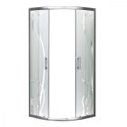 Spirit Bamboo 90x90 cm íves tolóajtós zuhanykabin 5 mm biztonsági üveggel tálca nélkül, króm kerettel, 180 cm magas