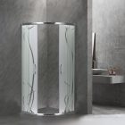 Spirit Bamboo 90x90 cm íves tolóajtós zuhanykabin 5 mm biztonsági üveggel tálca nélkül, króm kerettel, 180 cm magas