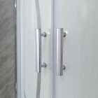 Spirit Bamboo 90x90 cm íves tolóajtós zuhanykabin 5 mm biztonsági üveggel tálca nélkül, króm kerettel, 180 cm magas
