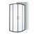 Spirit Clear Black 80x80 cm íves tolóajtós zuhanykabin 5 mm biztonsági üveggel tálca nélkül, fekete kerettel, 180 cm magas