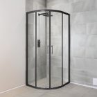 Spirit Clear Black 80x80 cm íves tolóajtós zuhanykabin 5 mm biztonsági üveggel tálca nélkül, fekete kerettel, 180 cm magas