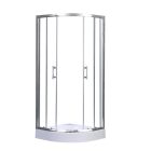 Spirit Clear 80x80 cm íves tolóajtós zuhanykabin 5 mm biztonsági üveggel zuhanytálcával, króm kerettel, 180 cm magas