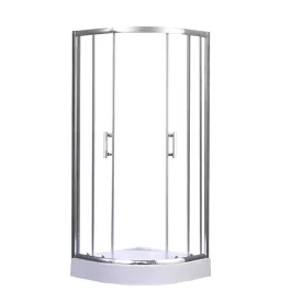   Spirit Clear 80x80 cm íves tolóajtós zuhanykabin 5 mm biztonsági üveggel zuhanytálcával, króm kerettel, 180 cm magas