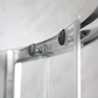 Spirit Clear 80x80 cm íves tolóajtós zuhanykabin 5 mm biztonsági üveggel zuhanytálcával, króm kerettel, 180 cm magas