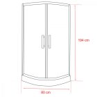 Spirit Clear 80x80 cm íves tolóajtós zuhanykabin 5 mm biztonsági üveggel zuhanytálcával, króm kerettel, 180 cm magas