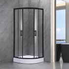 Spirit Clear Black 90x90 cm íves tolóajtós zuhanykabin 5 mm biztonsági üveggel zuhanytálcával, fekete kerettel, 180 cm magas