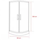 Spirit Mátrix 80x80 cm íves tolóajtós zuhanykabin 5 mm biztonsági üveggel zuhanytálcával, króm kerettel, 180 cm magas