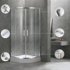 Spirit Mátrix 80x80 cm íves tolóajtós zuhanykabin 5 mm biztonsági üveggel zuhanytálcával, króm kerettel, 180 cm magas