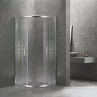 Spirit Mátrix 80x80 cm íves tolóajtós zuhanykabin 5 mm biztonsági üveggel tálca nélkül, króm kerettel, 180 cm magas