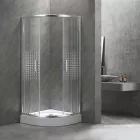 Spirit Mátrix 90x90 cm íves tolóajtós zuhanykabin 5 mm biztonsági üveggel zuhanytálcával, króm kerettel, 180 cm magas