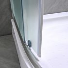 Spirit Matt 80x80 cm íves tolóajtós zuhanykabin 5 mm biztonsági üveggel zuhanytálcával, króm kerettel, 180 cm magas