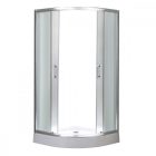 Spirit Matt 80x80 cm íves tolóajtós zuhanykabin 5 mm biztonsági üveggel zuhanytálcával, króm kerettel, 180 cm magas