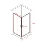 Spirit Matt 90x90 cm két tolóajtós szögletes zuhanykabin, 5 mm üveggel, zuhanytálcával, króm