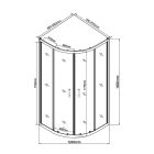 Spirit Matt 90x90 cm íves tolóajtós zuhanykabin 5 mm biztonsági üveggel tálca nélkül, króm kerettel, 180 cm magas
