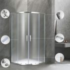 Spirit Matt 90x90 cm íves tolóajtós zuhanykabin 5 mm biztonsági üveggel tálca nélkül, króm kerettel, 180 cm magas