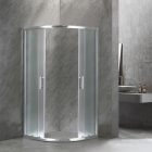 Spirit Matt 90x90 cm íves tolóajtós zuhanykabin 5 mm biztonsági üveggel tálca nélkül, króm kerettel, 180 cm magas