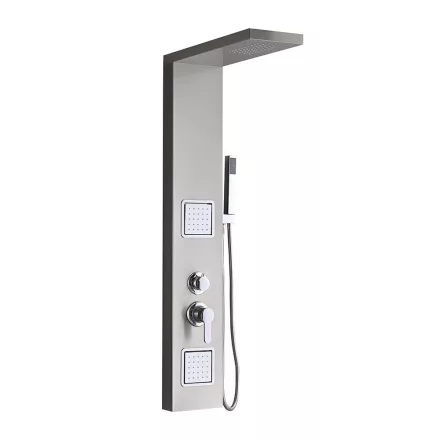 Leziter Merino hidromasszázs zuhanypanel, szálcsiszolt inox