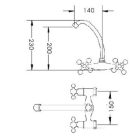 Diplon króm fali kétkaros kerámiabetétes mosogató csaptelep ST03165