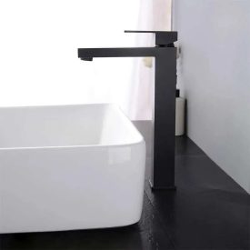   Diplon fekete álló egykaros kerámiabetétes magasított mosdó csaptelep ST2532-1