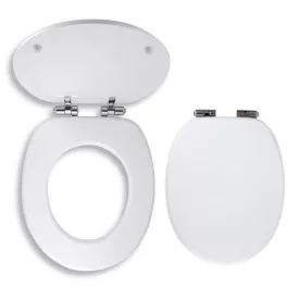   Lecsapódásgátlós fehér MDF WC ülőke, Easy Click rozsdamentes fémzsanérral