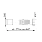 Mosdó harmonikaszifon leeresztőszelep nélkül, 32/40 mm-es elfolyással