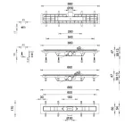 Beltéri zuhanyfolyóka 60 cm festett fekete Line ráccsal
