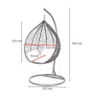 Havanna függőfotel fekete-fehér