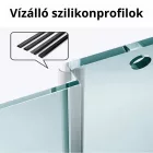 Stuxi Delhi 100x90 falsíkra szerelhető 3 oldalú tolóajtós zuhanykabin 6 mm vastag vízlepergető biztonsági üveggel, krómozott elemekkel, 200 cm magas