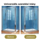 Stuxi Delhi 120x90 aszimmetrikus szögletes tolóajtós zuhanykabin 6 mm vastag vízlepergető biztonsági üveggel, krómozott elemekkel, 200 cm magas
