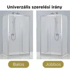 Stuxi Delhi 140x80 falsíkra szerelhető 3 oldalú tolóajtós zuhanykabin 6 mm vastag vízlepergető biztonsági üveggel, krómozott elemekkel, 200 cm magas